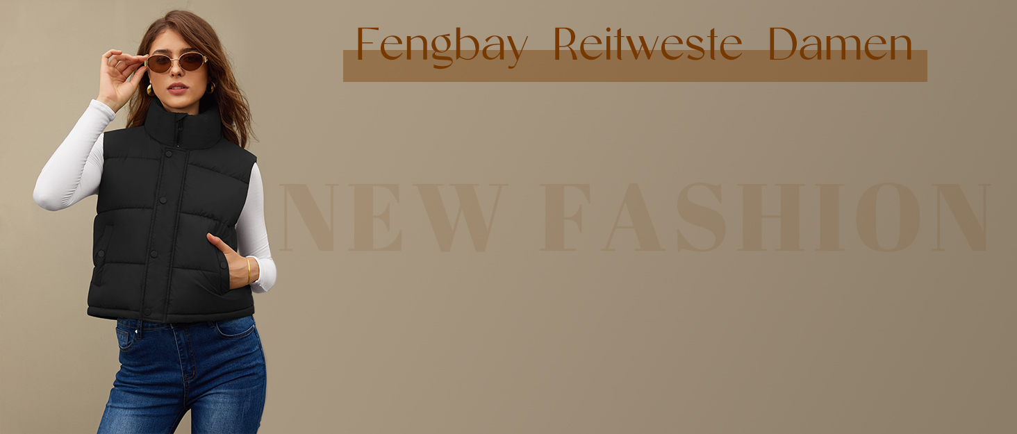 Жіноча жилетка Fengbay Reitweste: безрукавна, з коміром-стійкою, легка, стьобана, утеплена, для осені та зими, кольоро хакі, розмір M