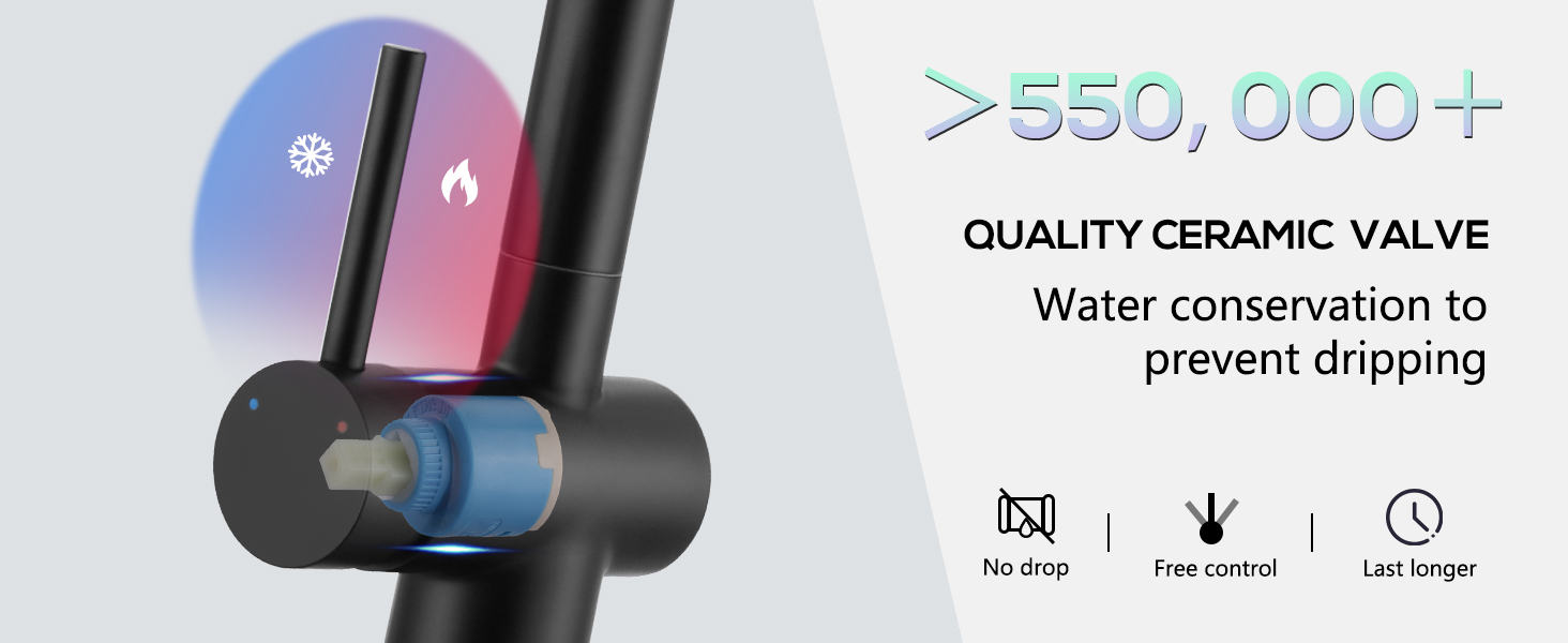 Змішувач кухонний з висувною лійкою, чорний, з двома режимами струменя, 360° обертання, з нержавіючої сталі