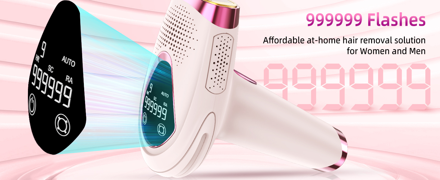 Епілятор IPL з лазером, 6.8 см², 3-в-1 для дому: обличчя, інтимна зона, ноги. 2 змінні насадки, HR/SC/RA технології. Для жінок