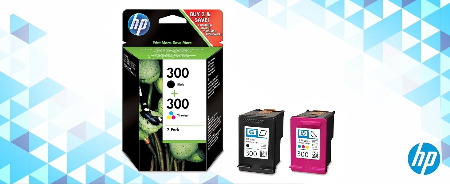 Комплект оригінальних картриджів HP 300 (чорний та кольоровий), 2 шт.