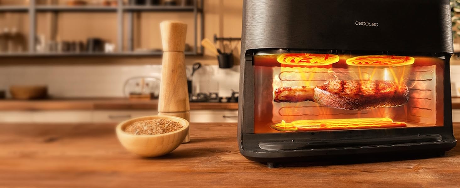Фритюрниця Cecotec Cecofry & Grill Smokin' 6500 Plus 6.5л з грилем та функцією копчення, 2200 Вт, чорна