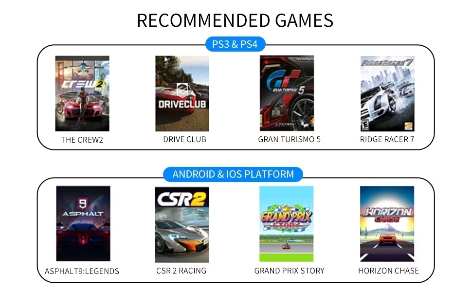 Руль для ПК DOYO з педалями та перемикачем передач, 270° оберт, Bluetooth, вібрація, сумісний з PC, PS3, PS4, Switch, Android, чорний