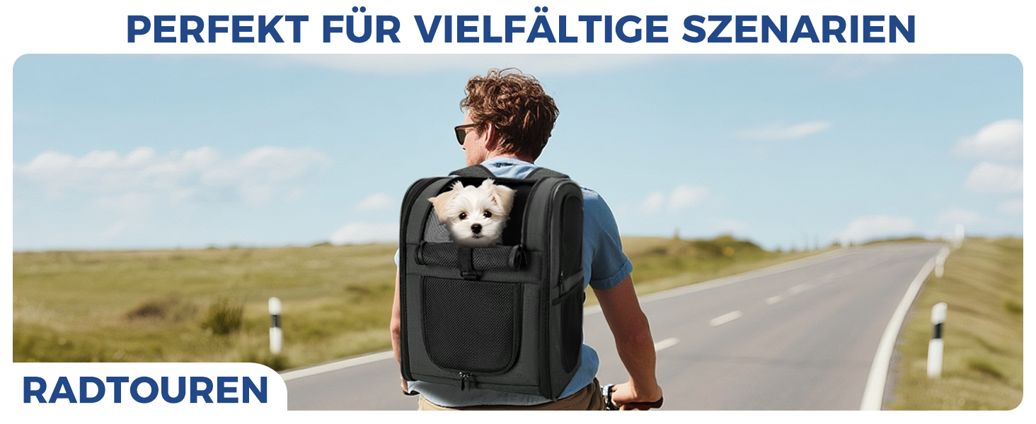 Рюкзак для собак та котів Apollo Walker - зручний та дихаючий, для малих тварин (2-15 кг), чорний