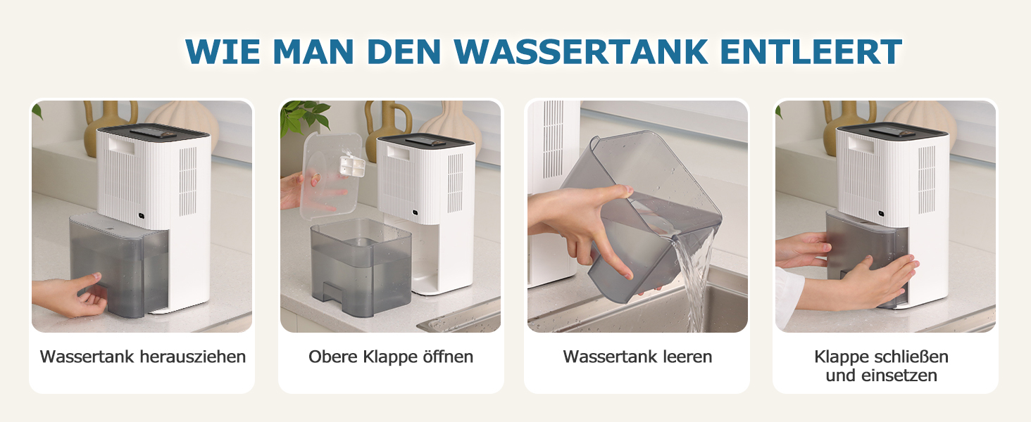 Електричний осушувач повітря 2800 мл | Тихий осушувач для дому з авто-розморожуванням та таймером | Осушувач для підвалу, ванної кімнати | 7-кольорове LED підсвічування з нічним режимом, 500 мл/на добу