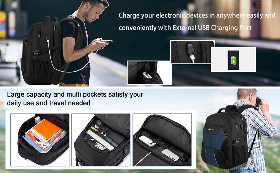 Чоловічий рюкзак 55L, водовідштовхувальний, з відділенням для ноутбука 18.4