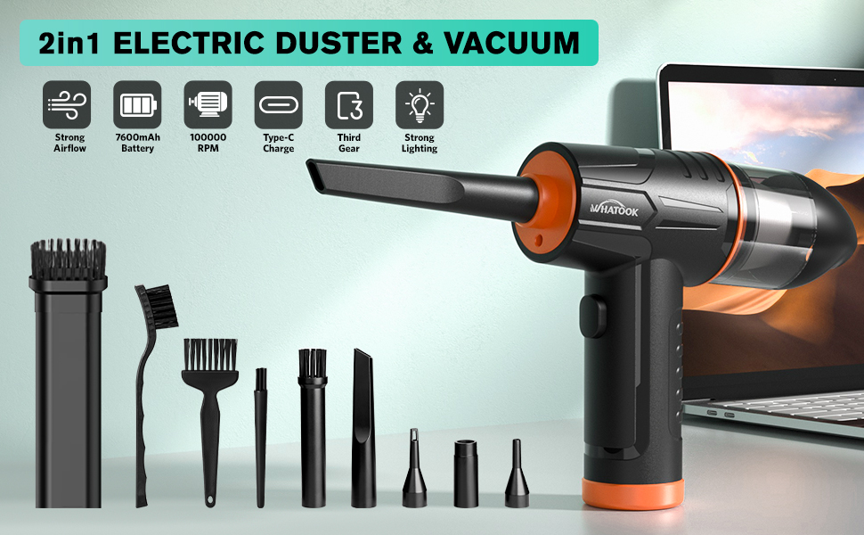 Електричний пилосос-фен для чищення поверхонь C-Air Duster & Vacuum: для ноутбука, авто, офісу