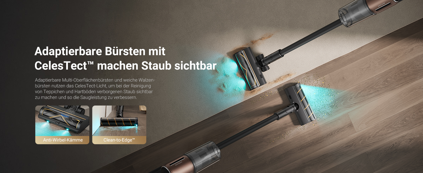 Dreame Z20 - Бездротовий пилосос з потужністю 190AW, 90 хвилин роботи, датчик бруду, LED-дисплей, синій LED, без переплетення, для прибирання дому, шерсті тварин, килимів