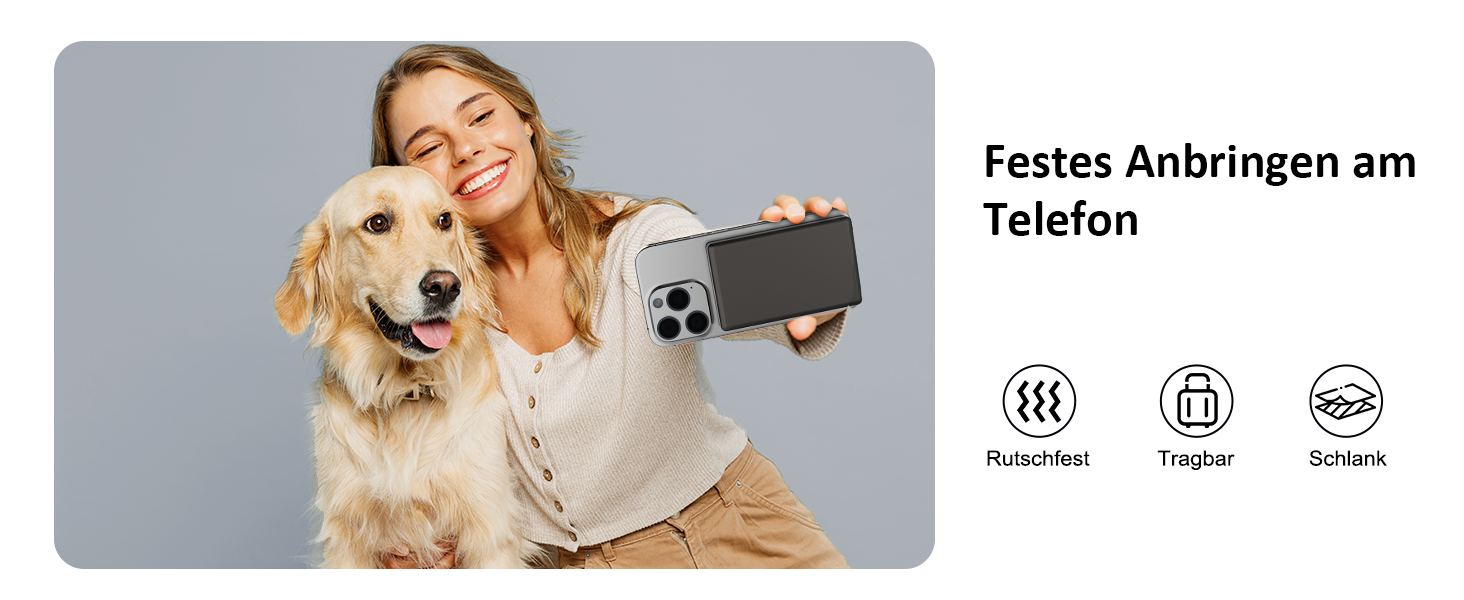 Power Bank Dbasne Магнітний 5000mAh з PD 20W та QC 3.0 для iPhone 16/15/14/13, USB-C, чорний