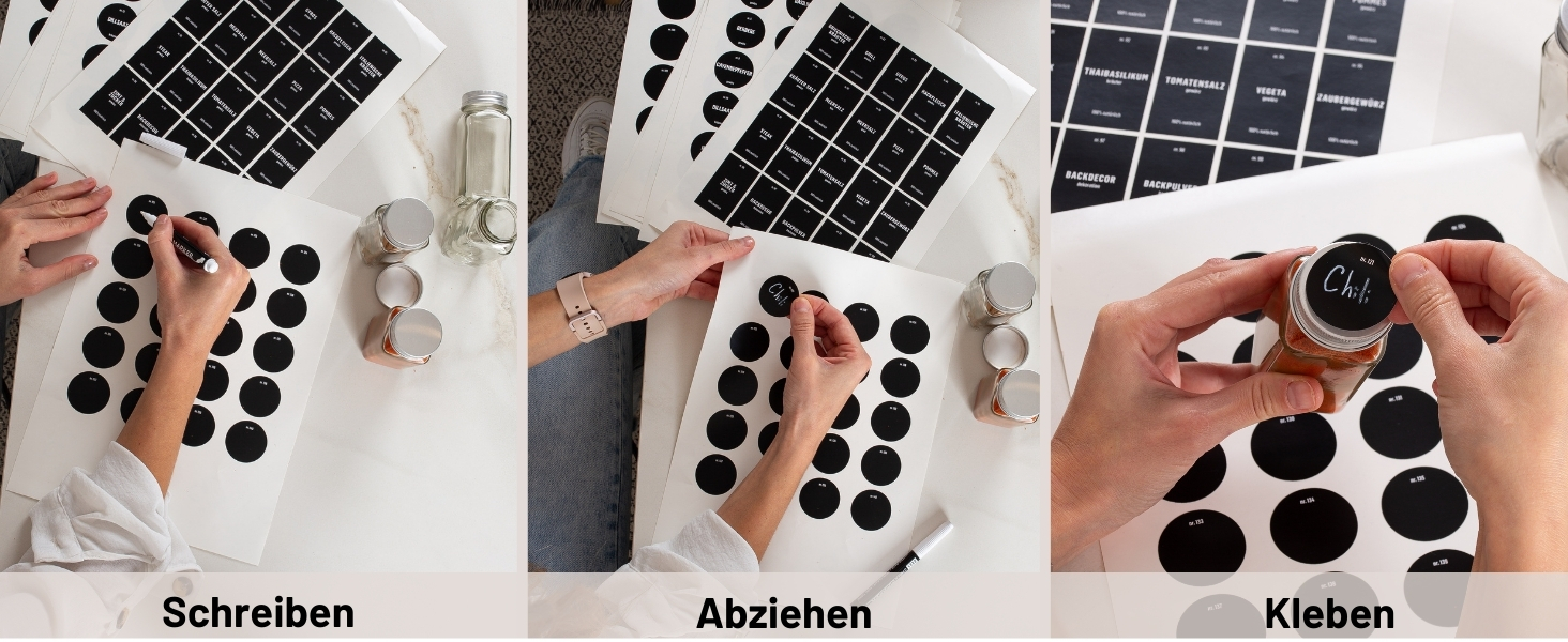 Набір скляних банок для спецій Deco haus® 24 шт. з кришками та ситечко - органайзер для спецій