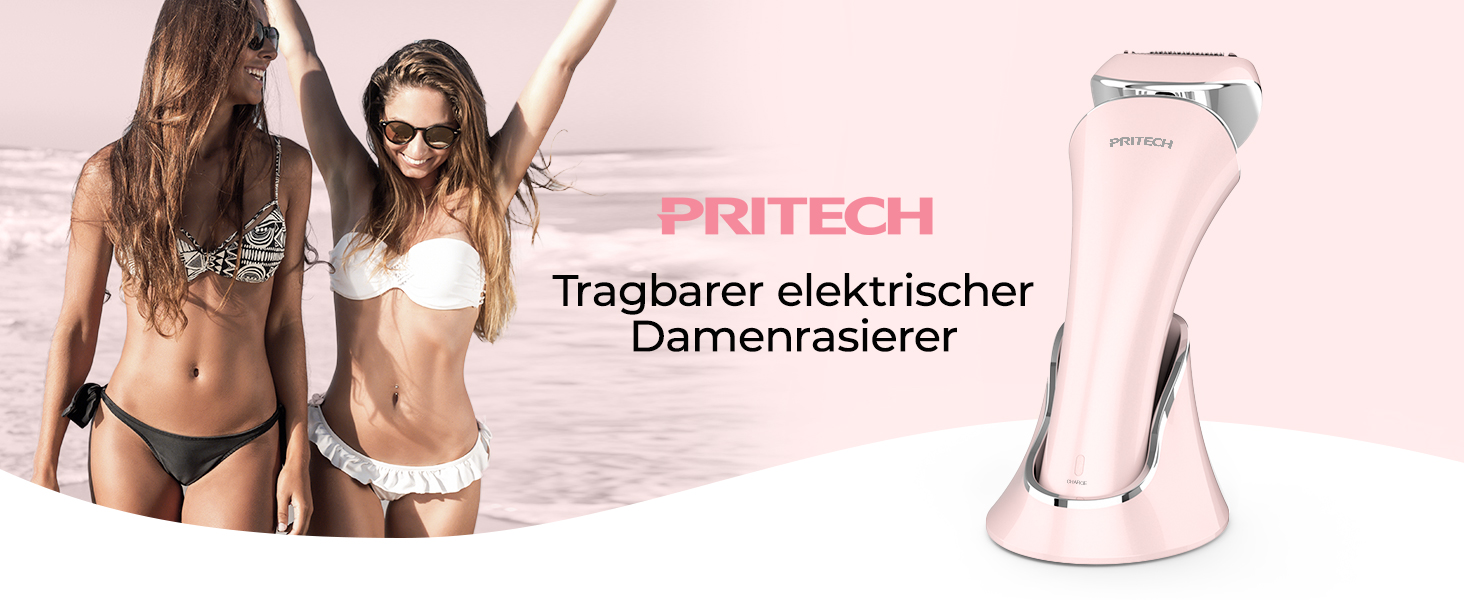 Електричний жіночий триммер для тіла: безболісне гоління ніг, бікіні та під пахв, бездротовий, акумуляторний, для мокрого та сухого використання, рожевий