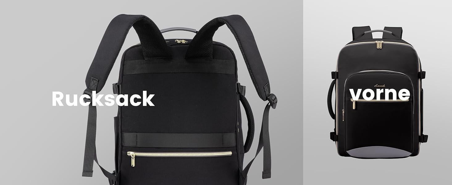 LOVEVOOK Рюкзак для ручної поклажі, 40L, для подорожей, ділових поїздок, вихідних, для ноутбука 17