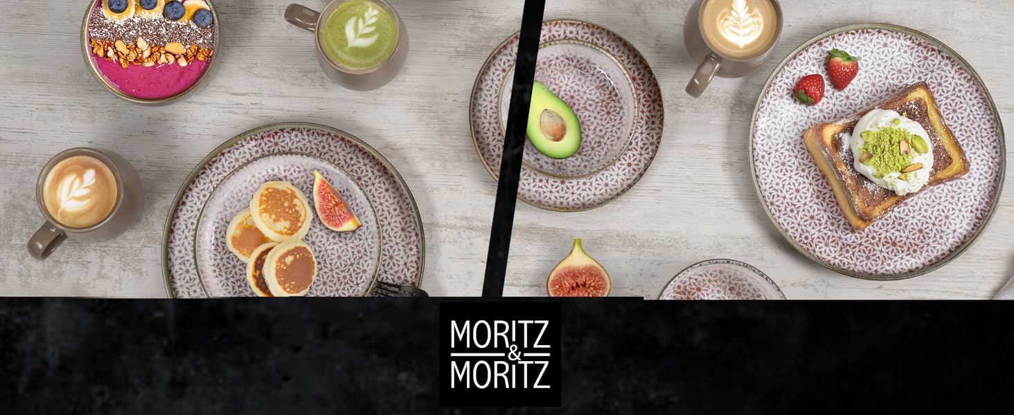 Набір кавових чашок Moritz & Moritz ALHAMBRA (6 шт.) - 380 мл, порцеляна, з ручкою - для кави, чаю, капучино