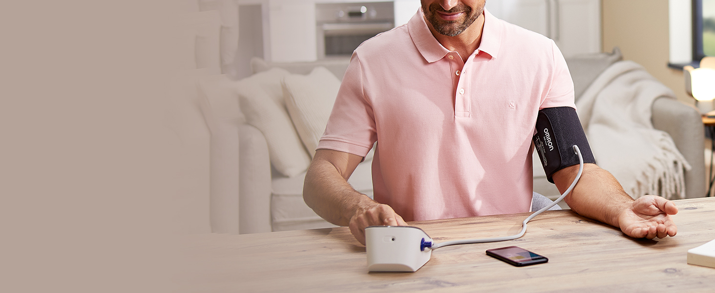 Тонометр OMRON X2 Smart+ з Bluetooth, клінічно перевірений, для вимірювання артеріального тиску, з безкоштовним додатком, універсальна манжета 22-42 см