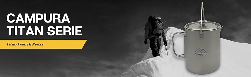 Титанова френч-прес 750 мл - Ultraleicht & Robust - Титановий посуд для приготування кави для кемпінгу, трекінгу та відпочинку на природі