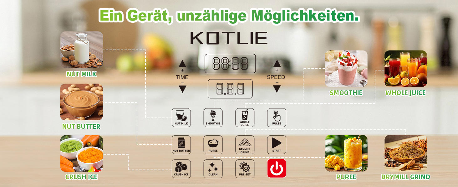 Міксер настільний KOTLIE NY-8088EJA, 2л, 7 функцій, самоочищення