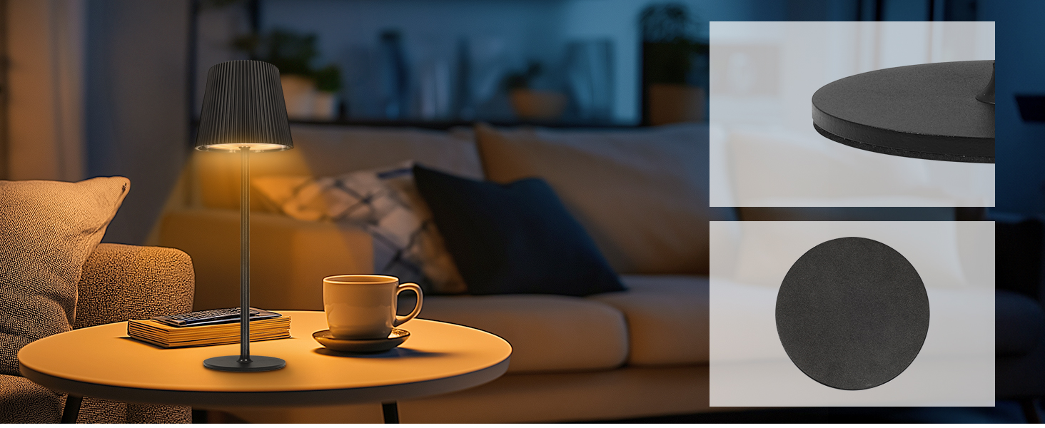 LED-лампа настільна бездротова диммируемая чорна з USB-C, сенсорна лампа з 3 колірними температурами, плавною регулюванням яскравості, регульованою висотою, IP54 вологостійка для внутрішнього/зовнішнього використання, чорна (нова версія)