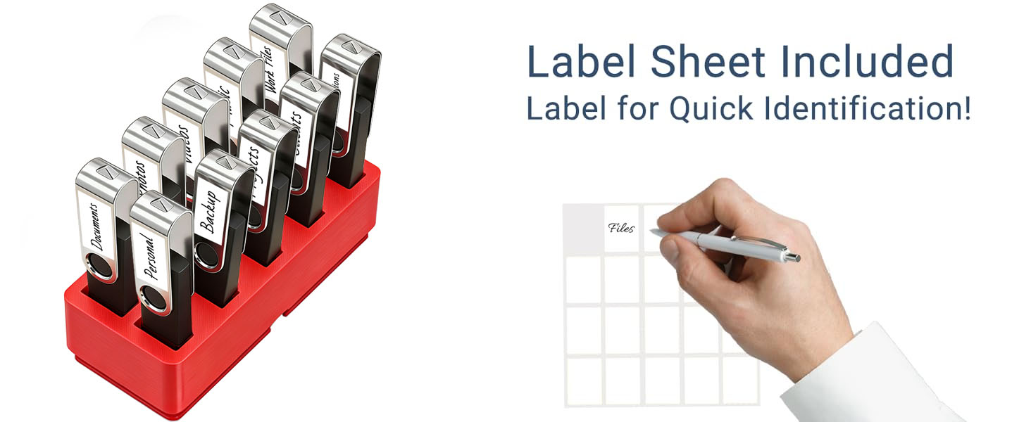 Органайзер для USB-накопичувачів TATMOHIK: сумка-чохол для 10 USB-флешок, аксесуари для зберігання, червоний