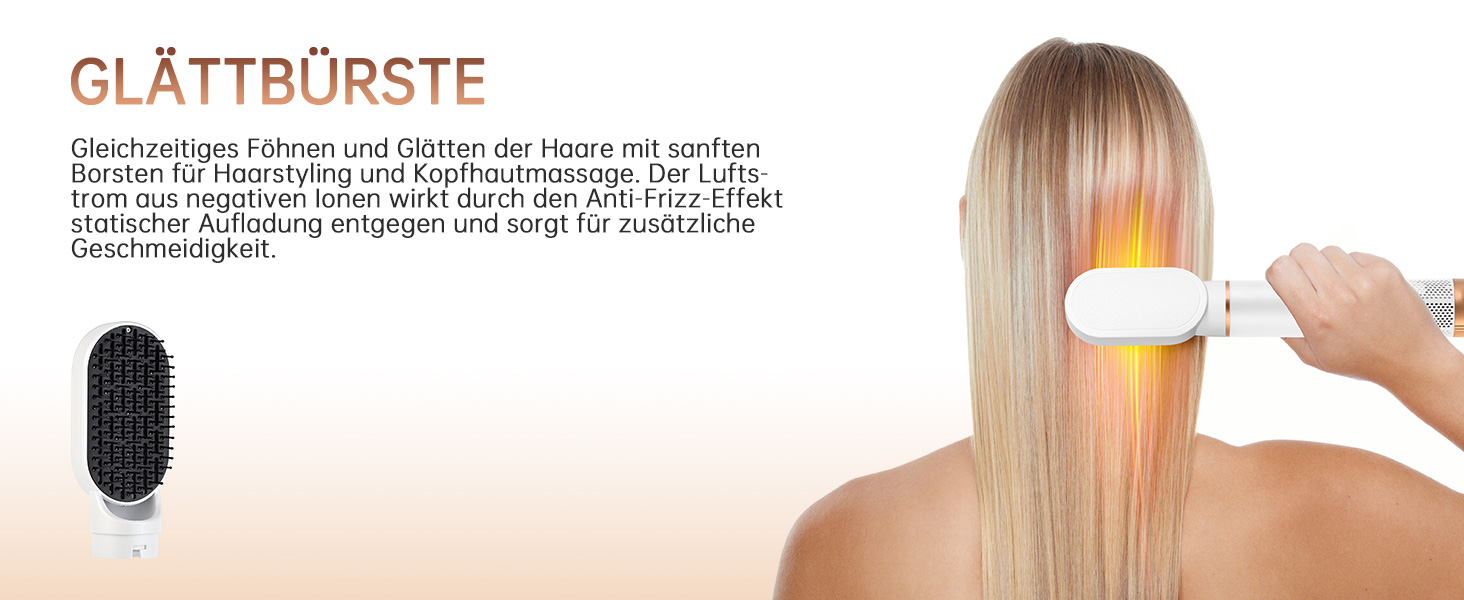 Набір для укладки волосся 6 в 1: мультистайлер, авто-локони, фен-щітка, об'єм, випрямлення, сушка (білий)