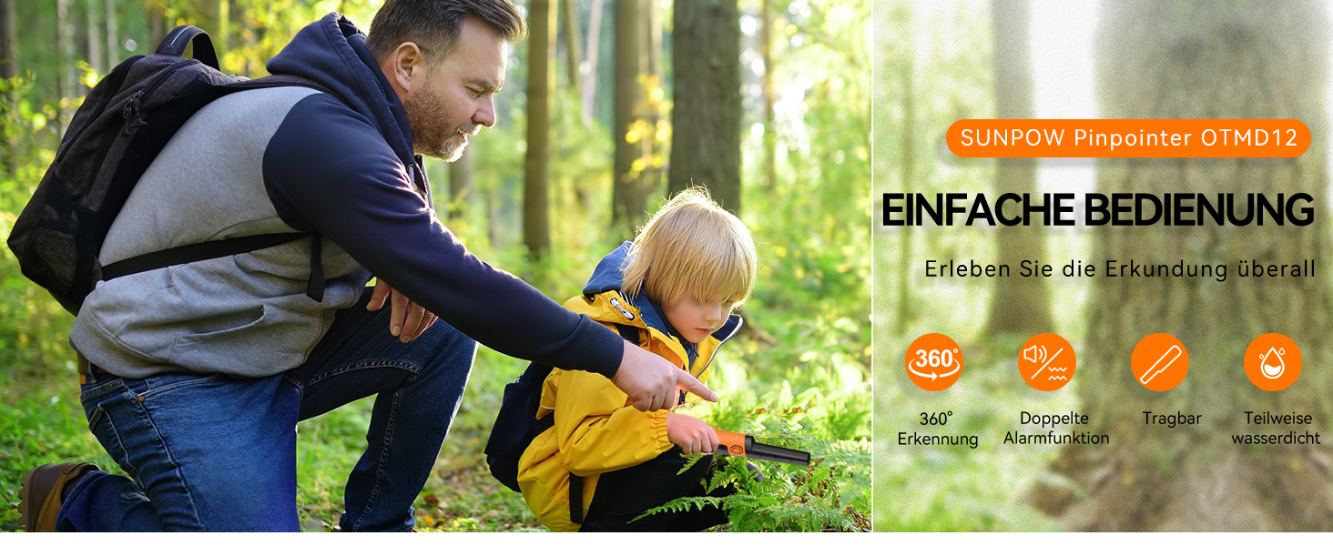 Металодетектор SUNPOW для дітей - LCD-дисплей з мультфільмом, водонепроникна котушка IP68, унісекс дизайн, 3 режими (All Metal/Disc/Pinpoint), регульована ручка 32-40 дюймів для дітей 5-12 років (X-Yellow)