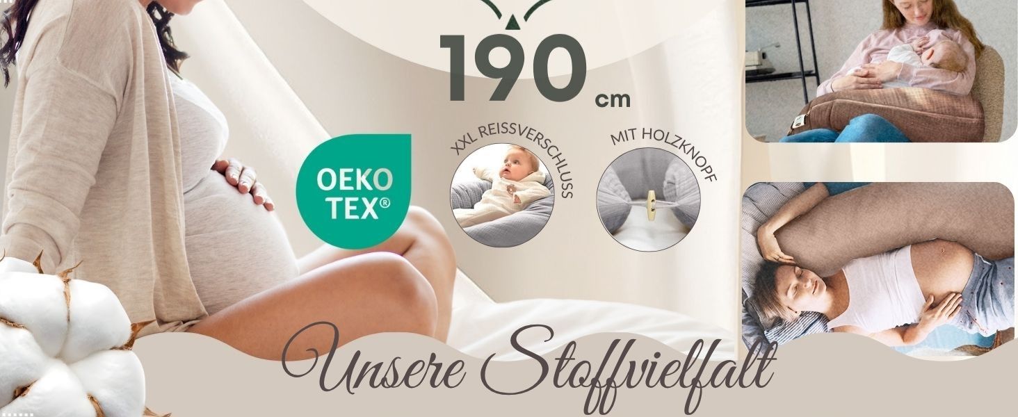 Подушка для вагітних та годування Sei Design XXL з муслінової тканини, ергономічна, для сну на боці, комфортна для дорослих, чохол з 100% органічної бавовни (джерсі, пастельно-рожевий, 190x30 см)