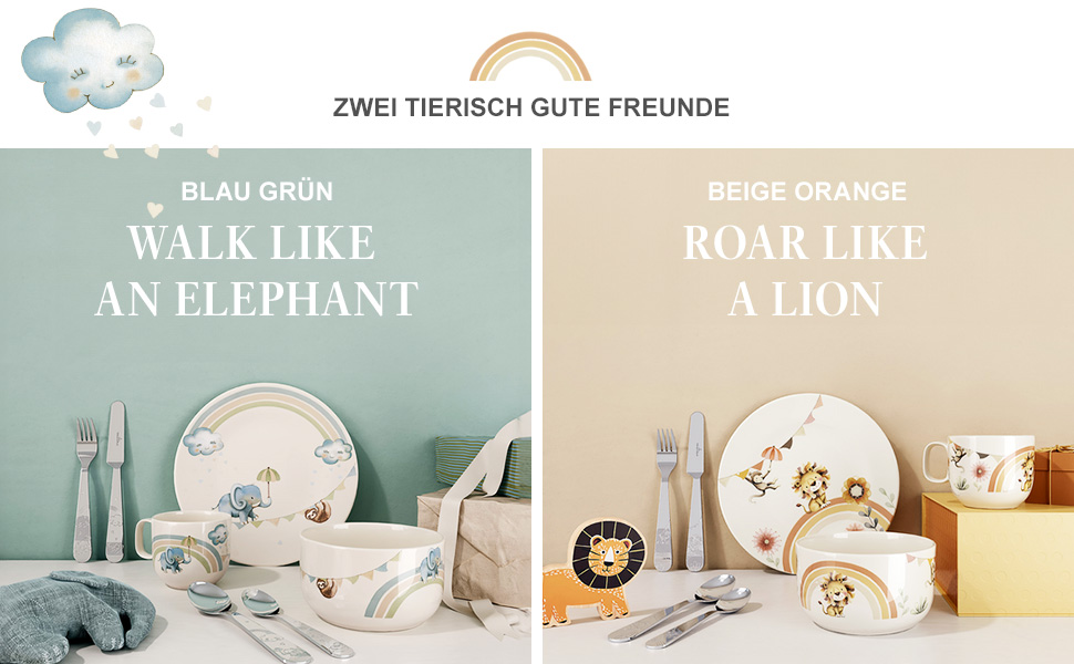 Дитячий набір столових приборів Villeroy & Boch Boho Kids, 4 шт., нержавіюча сталь, сріблястий/платиновий, для миття в посудомийній машині