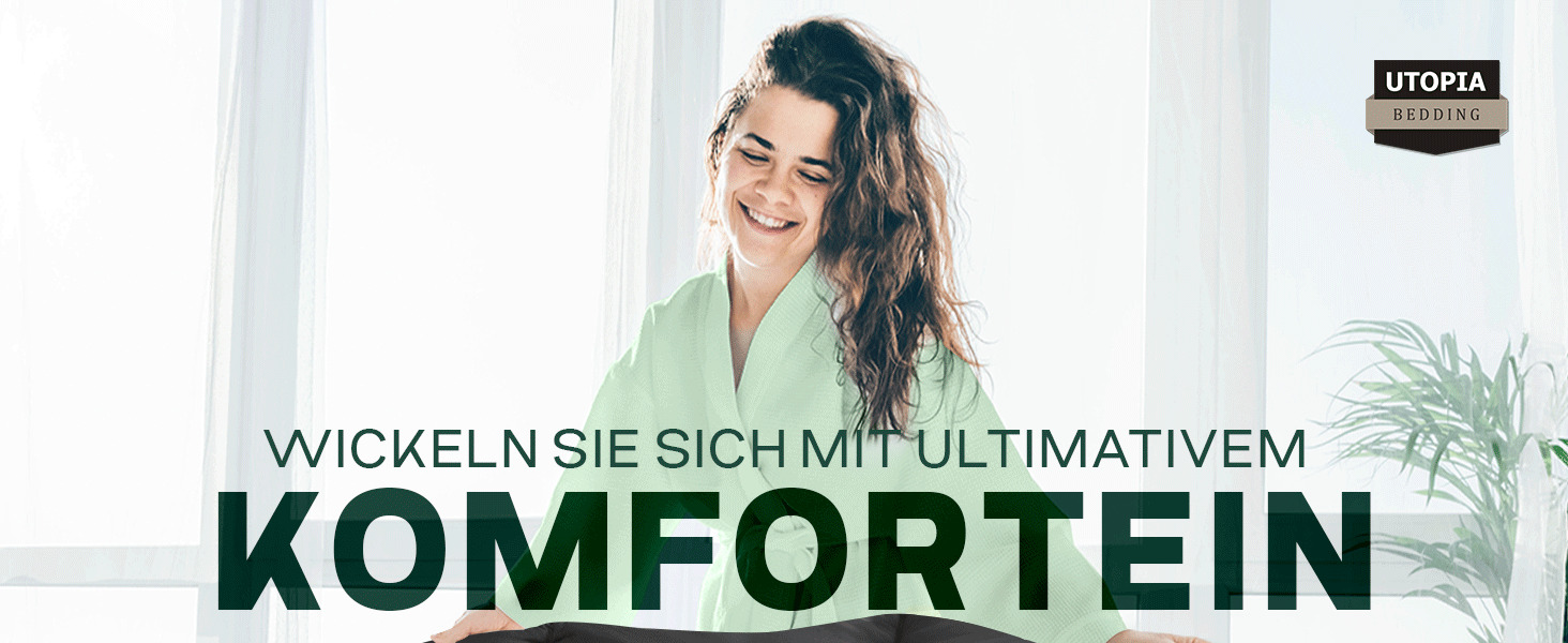 Ковдра Utopia Bedding - всесезонна, 370 GSM, дихаюча, стеганий наповнювач, супер м'яка (білий) - 200 x 220 см, сірий