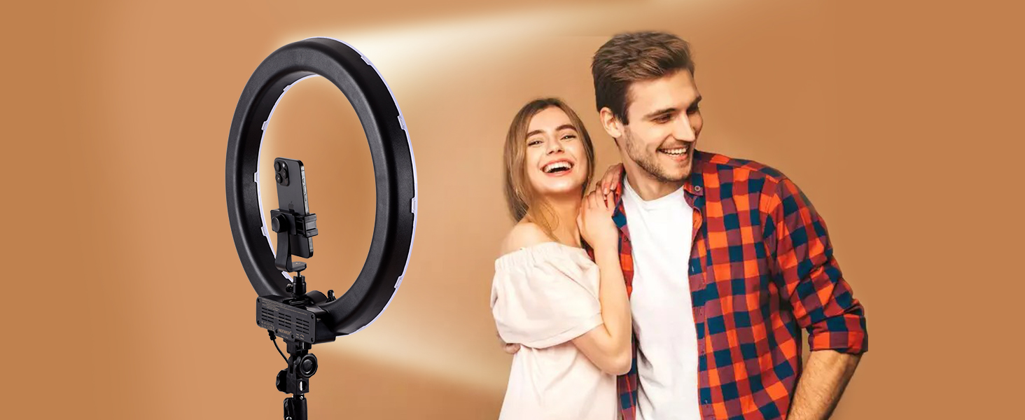 NEEWER Кольцеве світло 50 см (20 дюймів) LED з триподом та тримачем для телефону, 44 Вт, 3200K-5600K, з акумулятором, USB, для макіяжу, тату, вій, YouTube, TikTok, відеозйомки (RL-18)
