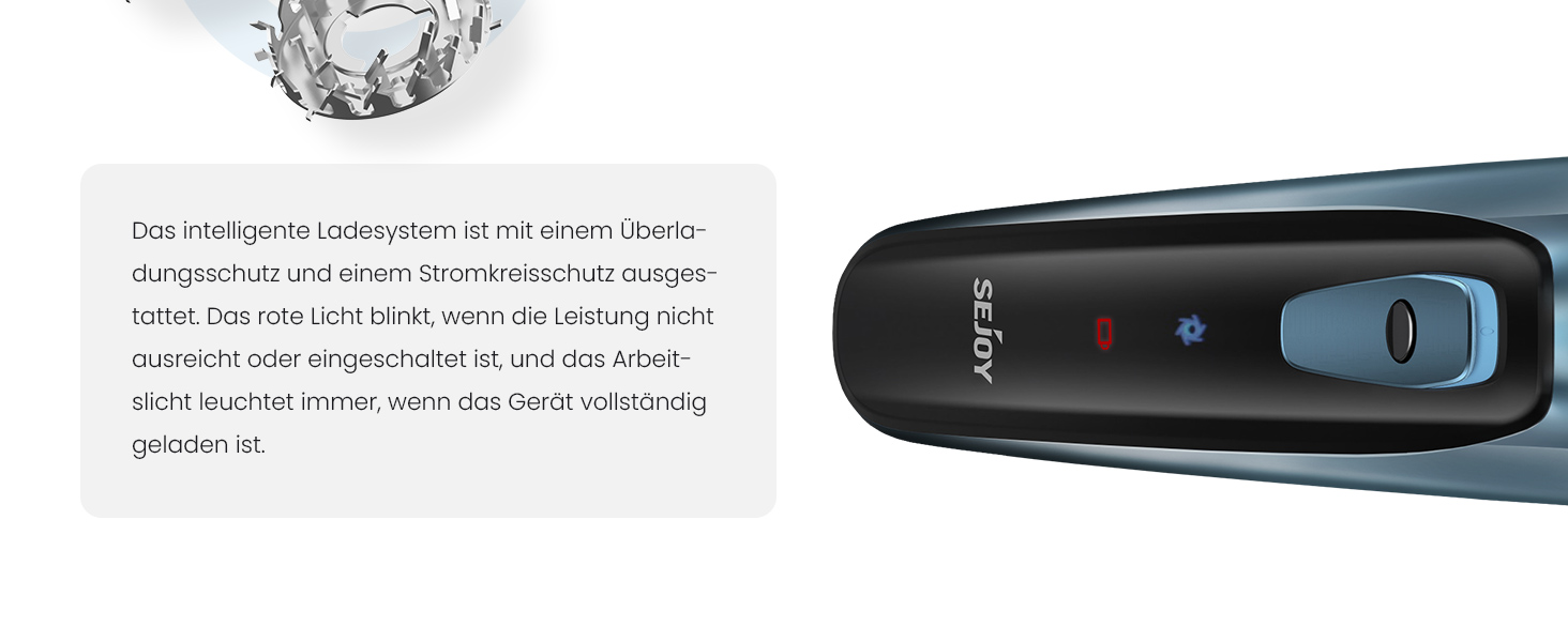 Електричний чоловічий бритва Sejoy, сухою, з підзарядкою, з висувним тримером, швидка зарядка за 1 годину, 3D плаваюча головка, LCD дисплей (синій)