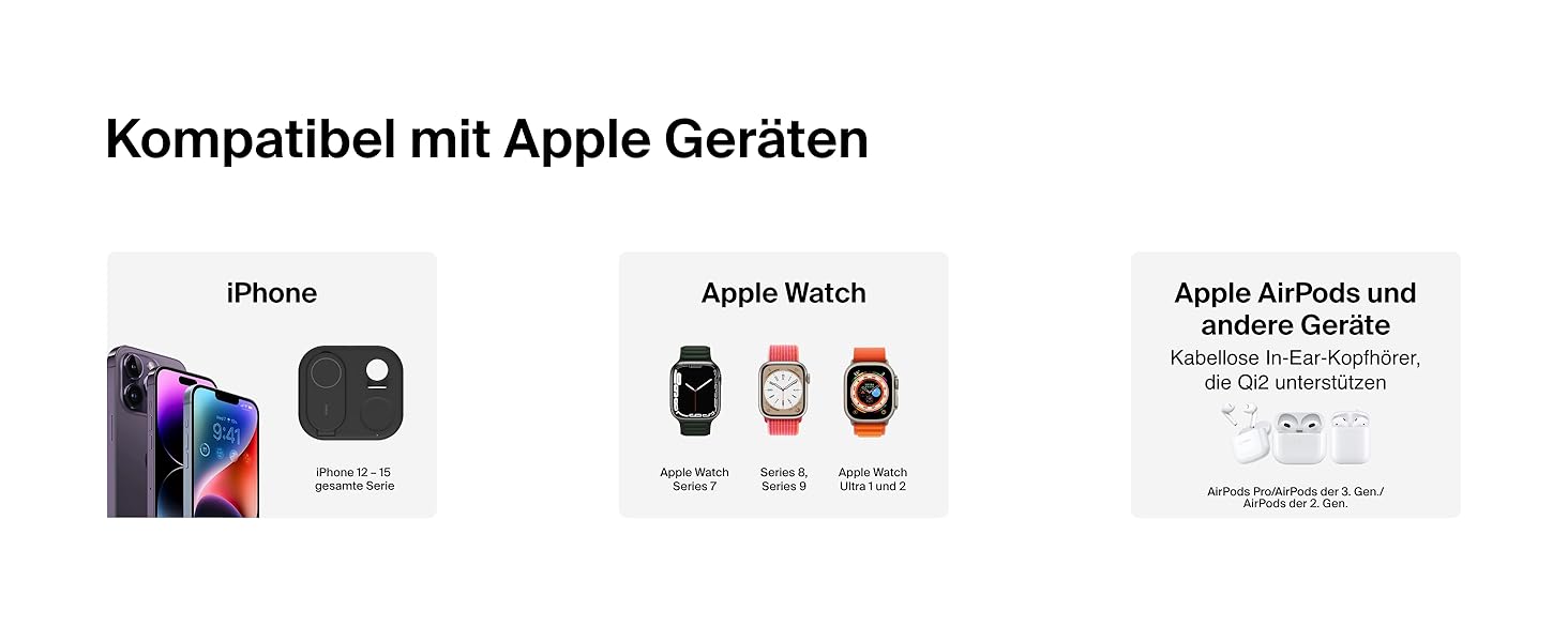 Зарядний пристрій Belkin BoostCharge 3-в-1 з підтримкою MagSafe Qi2, 15 Вт, складаний підставка для iPhone, Apple Watch, AirPods, з адаптером живлення – Чорний