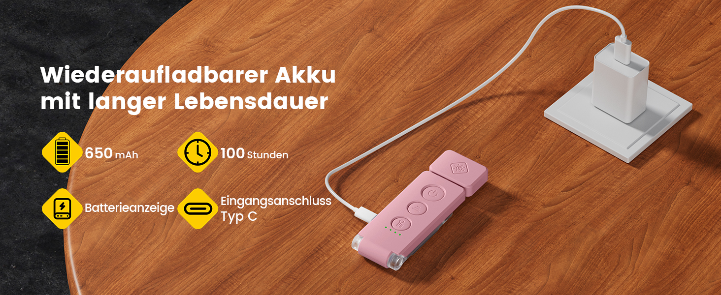 Світлодіодна кліпса для читання Glocusent 12 LED з затискачем, рожева: лампа для книги в ліжко, 5 кольорів, 5 рівнів яскравості, 100 годин роботи, для дітей та любителів читати