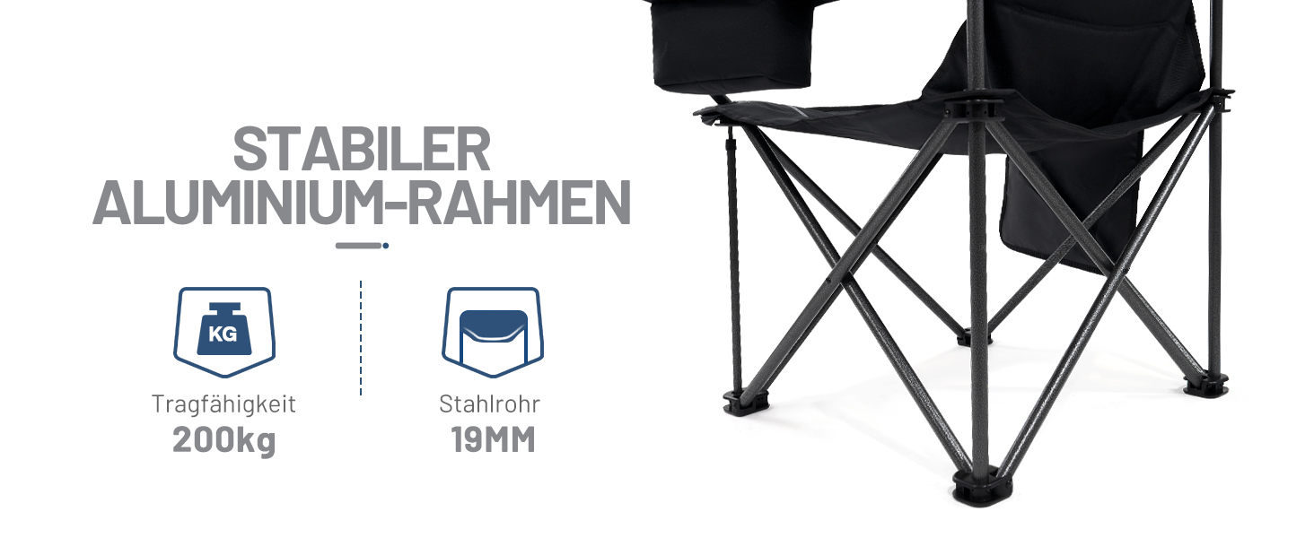 Кампінговий стілець розкладний Timber Ridge 2 шт, 200 кг, 63 см, з ізольованою сумкою-холодильником, чорний