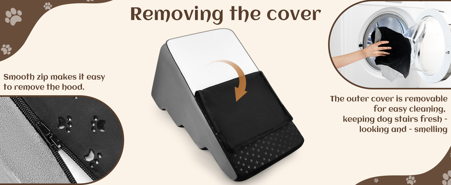 Східці для собак та котів JUOIFIP, 4 сходинки, для маленьких порід, чорного кольору, миючий, антиковзкий