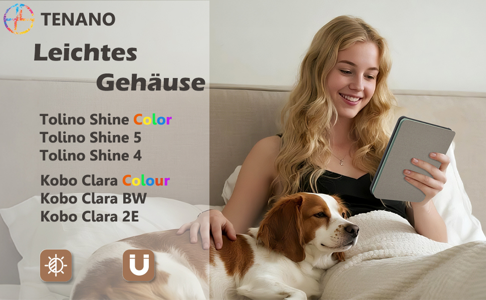 Чохол для електронної книги Tolino Shine Color/Shine 5(2024)/Shine 4(2022) & Kobo Clara Colour | BW | 2E, тонкий захисний чохол з авто-ввімкненням/вимкненням (квітка)