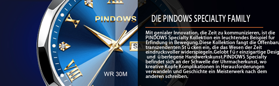 Годинник чоловічий PINDOWS Luxus Quarz з датою, великим циферблатом, водонепроникний, модний, бізнес-стиль. Елегантний двоколірний годинник з нержавіючої сталі з підсвічуванням та календарем. Срібний браслет, синє циферблат De650n3