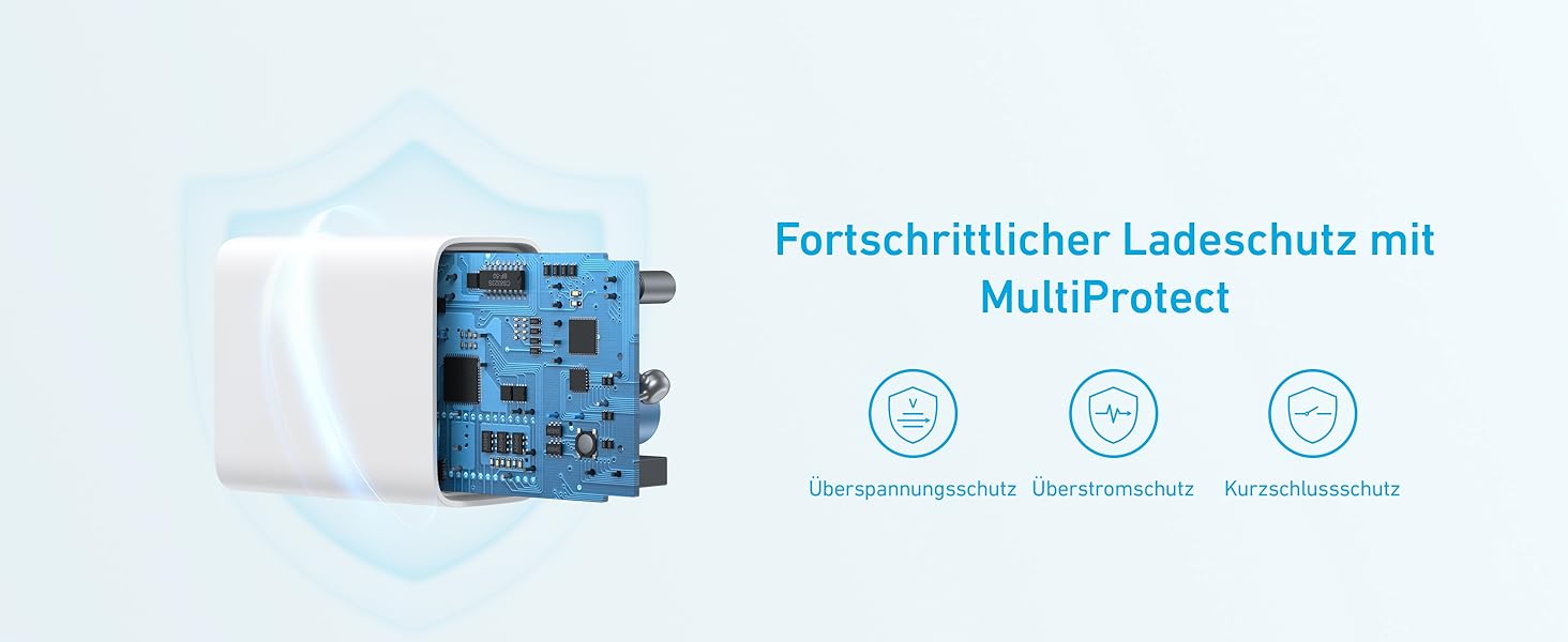 Зарядний пристрій Anker 20W USB-C, адаптер живлення для iPad, швидка зарядка, сумісний з iPhone 17/16/15, кабель USB-C 150 см