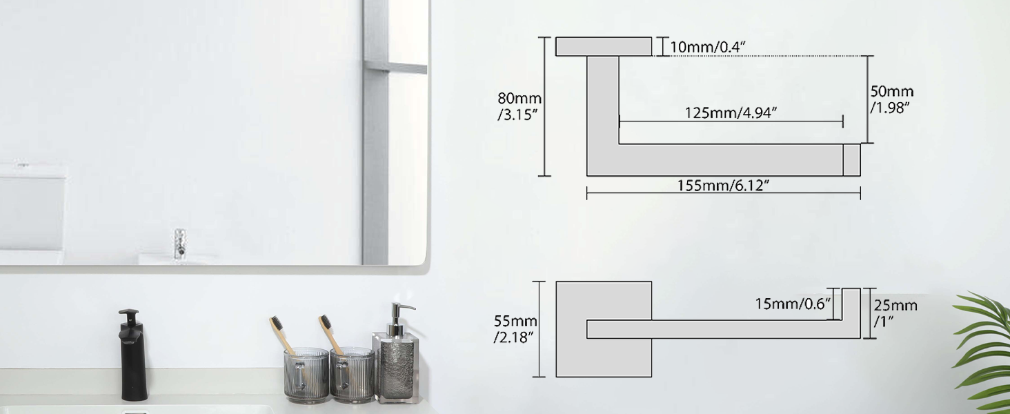 Тримач для туалетного паперу з нержавіючої сталі 304, 15 см. Сучасний настінний тримач для ванної кімнати, туалету та кухні