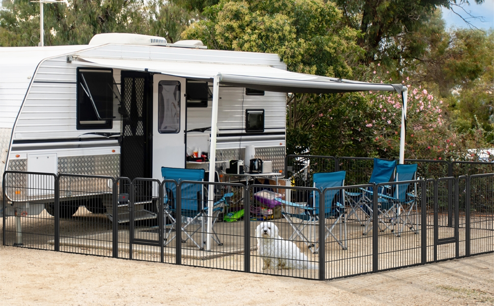 Клітка-загон для цуценят Yaheetech на 8 елементів, 80x80 см, з дверцятами, для собак, кроликів, морських свинок