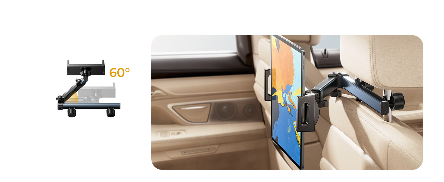 Утримувач для iPad/Samsung, універсальний автотримач для планшетів, органайзер в авто, чорний