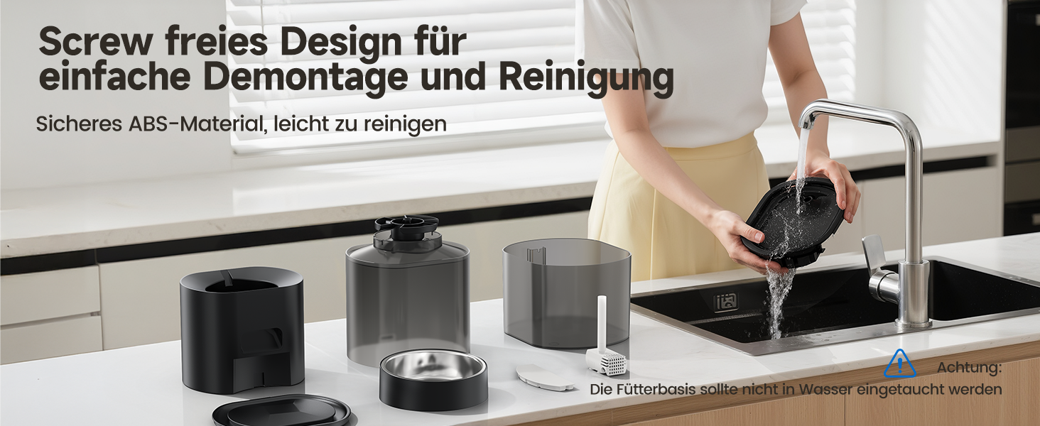 Автоматичний диспенсер для котячого корму 3L з фонтанчиком, керування через додаток, 10 прийомів на день, антизасорна конструкція, для котів та цуценят