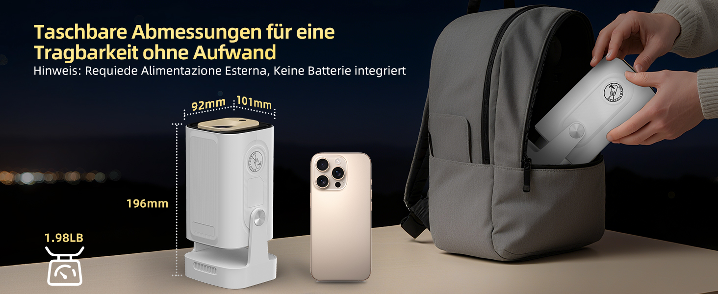 Beautiebeam Beamer: Міні проєктор Full HD 1080P/4K з автотрапецеїдною корекцією, Android 11, Bluetooth 5.0, WiFi 2.4/5G, 180° обертання для дому та на вулицю