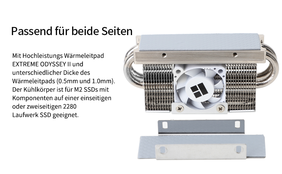 SSD накопичувач TR HR10 2280 PRO з радіатором охолодження, двосторонній, 4 теплові трубки, PWM вентилятор, термопаста для ПК та комп'ютера
