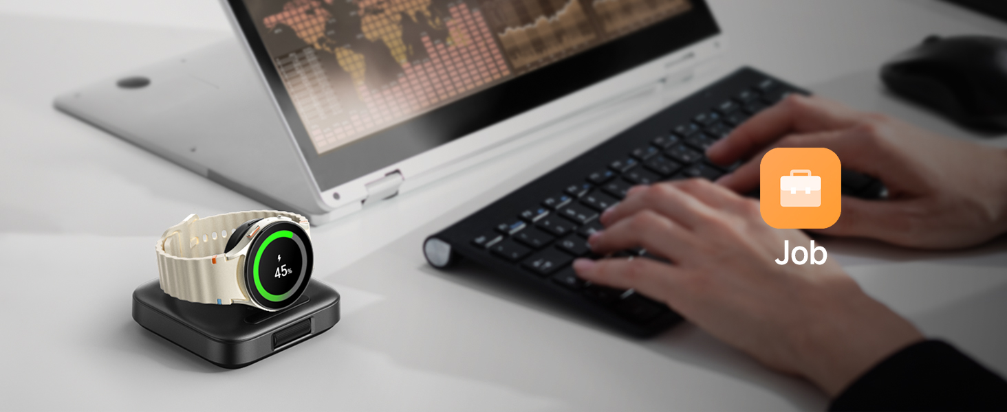 Індукційна зарядна станція для Samsung Galaxy Watch 8, чорна (не підходить для Watch Ultra 2/9)