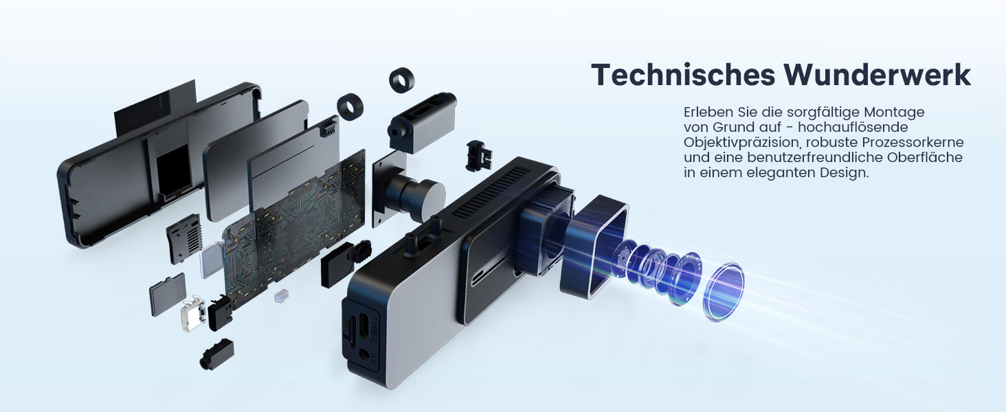 Відеореєстратор GKU Dashcam Auto: 4K/2.5K, GPS, Wi-Fi, Dual, 64GB, Паркування, WDR, 170° Кут огляду, G-сенсор, Loop, Макс. 256GB, Чорний