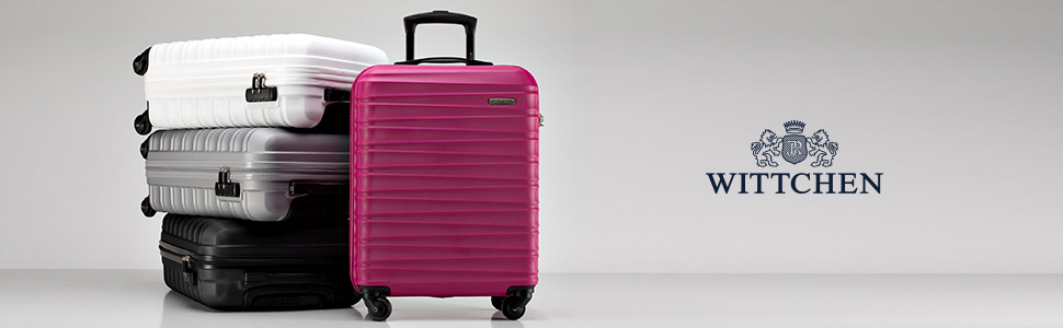 Набір валізWITTCHEN 3в1: велика, середня, маленька. Чорний, ABS, з коліщатками на 360°, TSA-замок. Підходить для Lufthansa, Eurowings, Ryanair, Condor