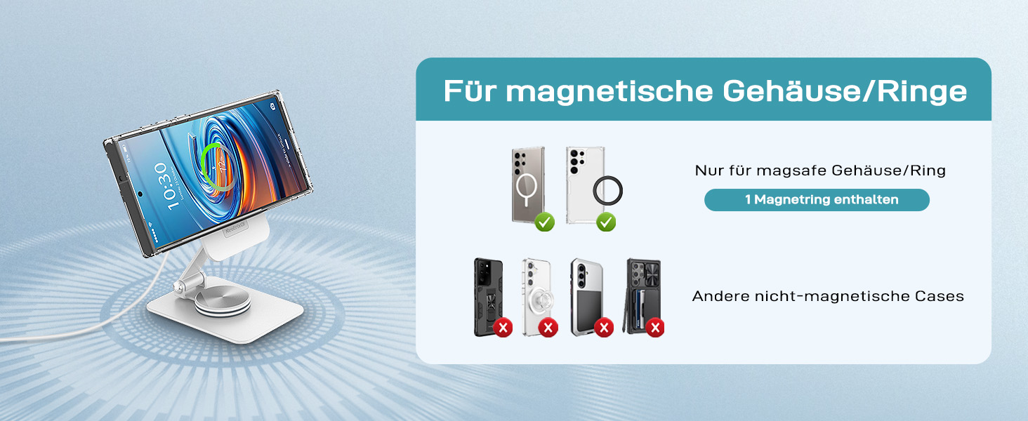 Бездротовий магнітний зарядний пристрій для Samsung Galaxy S25 Ultra/S24, iPhone 16/15/14, Pixel 10/9 Pro/8, Android, білий