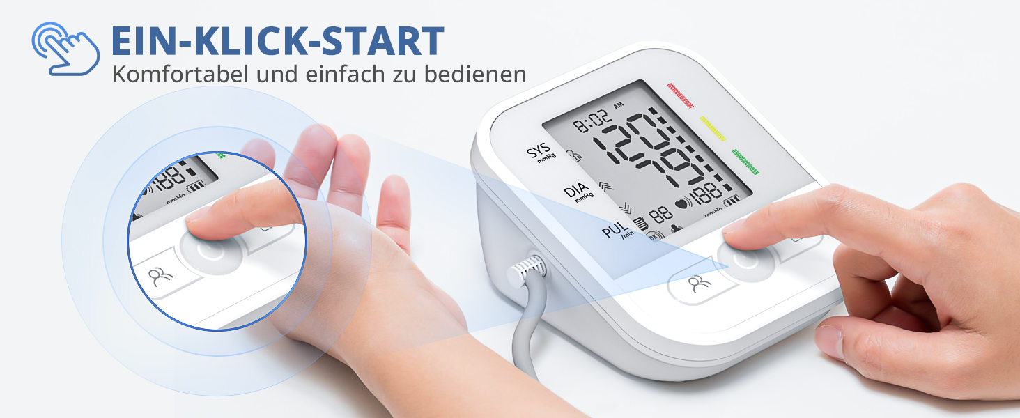 Автоматичний тонометр на плече з LCD-дисплеєм та регульованою манжетою (22–42 см), One-Touch, перловий колір