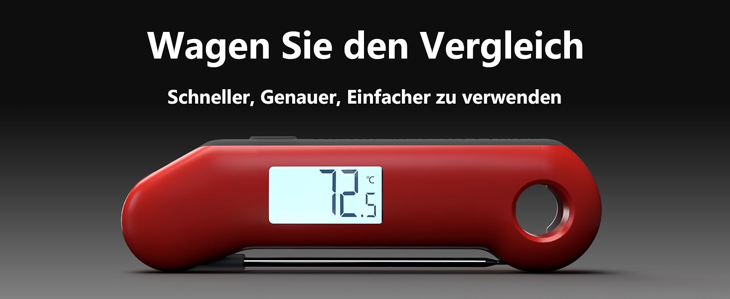 ThermoMaven F1 Turbo Digital Meat Thermometer – 0.5s Instant Display, Grilling Thermometer, ±0.3°C Accurate, Cooking Thermometer, IP67 Waterproof Magnetic, Bottle Opener, Roasting, BBQ, Grill