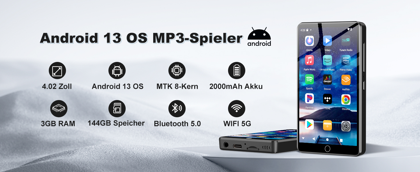 MP3 плеєр Spotify з WiFi та Bluetooth, Android MP4 плеєр для дітей 4.02