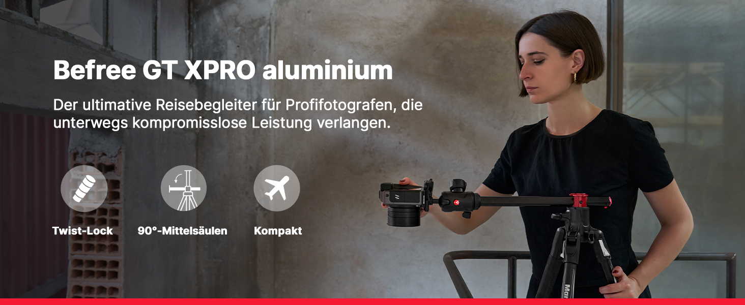Штатив Manfrotto Befree GT XPRO з алюмінієвою ніжкою та кульковою головкою 496, Twist Lock, для DSLR та беззеркальних камер
