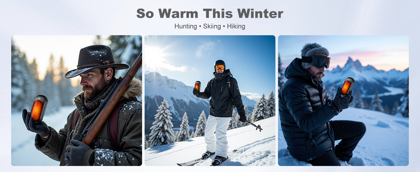 Електричний грілка для рук Macchiatto 2 шт., багаторазовий, 3200mAh, 3 рівні нагріву, до 55°C, чорний